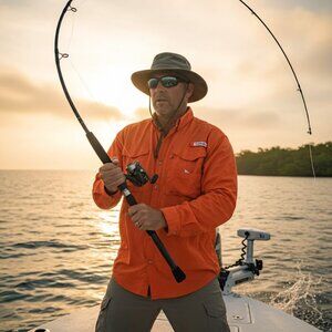 Columbia Bright Orange PFG Long Sleeve Fishing/Hunting shirt 2XLT